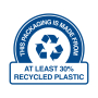 Packing made from at least 30% recycled plastics