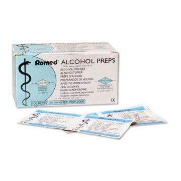 Romed Alcohol Prep Swabs , 65x30mm (50 boxes x 100)