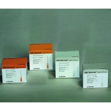 B.Braun Sterican Single-Use Hypodermic Needle Yellow, 20gx1.5in (100 Pack)