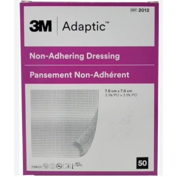 3M Adaptic Non-Adhering Dressing, 7.6cmx7.6cm (50 Pack)