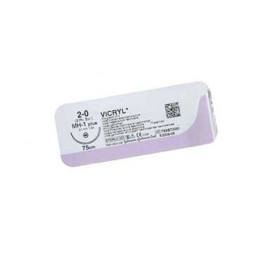 Johnson & Johnson Ethicon Vicryl Sutures, 45cm (l), Size 3-0 + 26mm RC Needle (12 Pack)