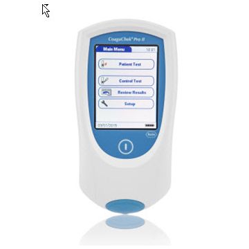 CoaguChek® Pro II meter rechargeable battery pack, and manual