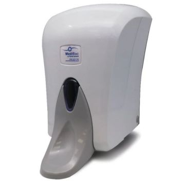 MediBac Dispenser 1L White Wall mounted; comes with fixings