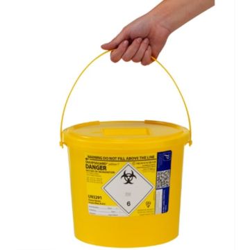 DANIELS SHARPSGUARD eco Sharps Bin, Yellow, 7 Litres (Single Unit)