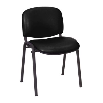Galaxy Visitor Chair - Black Vinyl - Anti Bacterial