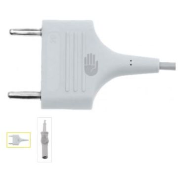 HFCable Bipolar, 2-pol HEBU Plug - Safety-Flat-Plug for Forceps, 5M