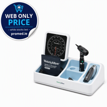 WA - Diagnostic Desk Set - 3.5V Otoscope Head, Ni-Cad Handle, Aneroid BP & Thermoscan 4000