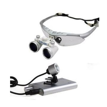 Micro Suction Loupes, Light and Frames 3.5×320 Surgical Glass Binocular Complete Set