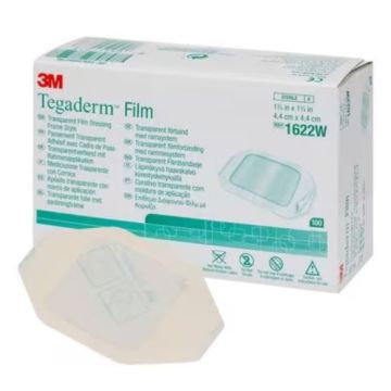 3M Tegaderm Transparent Film Dressing Frame Style, 4.4cmx4.4cm (100 Pack)