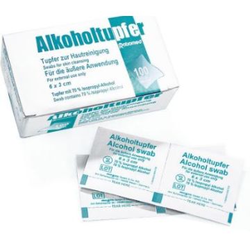 Ratiomed Alcohol Injection Swabs, 6x3cm (100 Pack)