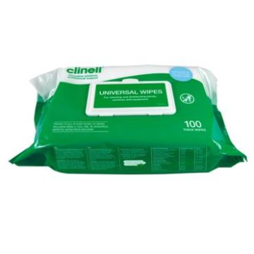 Clinell Universal Wipes x 100 wipes - case of 6 packs