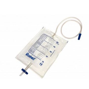 Romed Urine Bags with Non Return Valve and T-Valve, Sterile, 2 Litre (250 Pack)