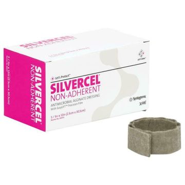 Silvercel Non-Adherent Hydro Alginate Antimicrobial Dressing Rope,2,5cmx30.5cm x 5