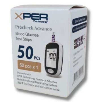 Blood Glucose Test Strips x pack of 50 for Procheck Advance Multi-Functional Monitoring System