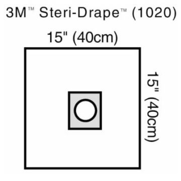 3M Small Drape with adhesive aperture (aperture 40cm x 40cm) 1 box x 10 drapes each