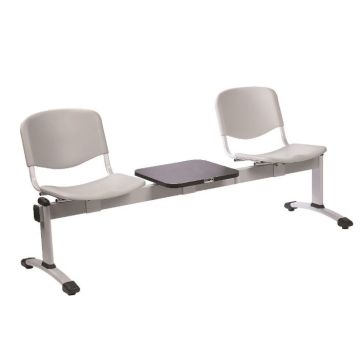 Venus visitor 2 seat + Table module with anti-bacterial vinyl upholstery-Grey