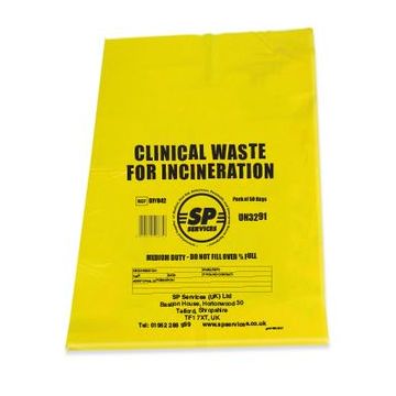 Clinical Waste Bags - Yellow - Pack of 50  (28x48x40cm)