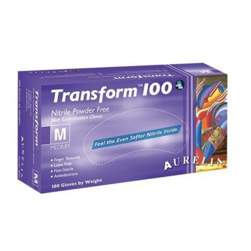Aurelia Transform Powder-Free Nitrile Gloves, Medium (100 Pairs)