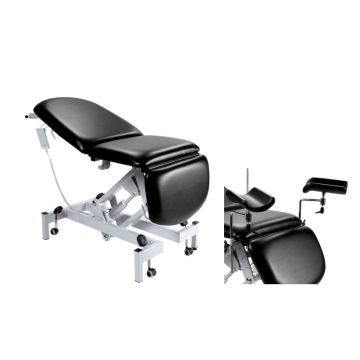 Fusion Drop End Multi Discipline Couch - (Black) Electric + gas assisted with leg rest + brackets