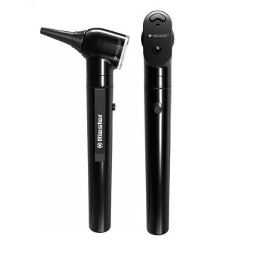 e-scope Otoscope/Ophthalmoscope Set (Black) with LED 3.7V Illumination
