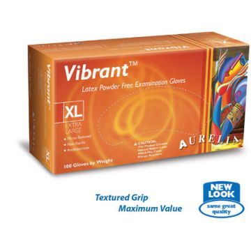 Vibrant (AURELIA) Latex Non Sterile Powder Free Gloves x 100