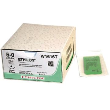 Johnson & Johnson Ethicon Ethilon Sutures, Polymide 6-Mono, 45cm (l), Size 3/0 + 26mm RC Needle (Pack of 12)
