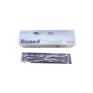 Romed Sterile Scalpels Sterile Blade + Handle x 10