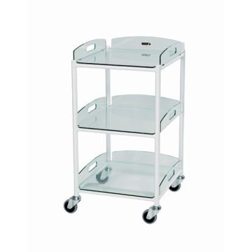 DT4 Dressing Trolley (3 Glass Effect Shelves)
