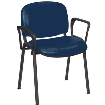 Galaxy Visitor Chair  With Arms, Blueberry  Vinyl Anti-Bacterial