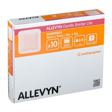 Smith & Nephew Allevyn Gentle Border Lite Foam Dressing, 10cmx10cm (10 Pack)