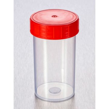 Corning Gosselin Straight Specimen Container, 180 ml, Red Screw Cap (264 Pack)