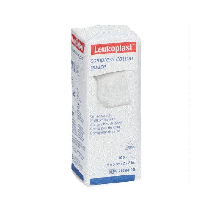 Essity Leukoplast Non-Sterile Cotton Gauze, 12ply, 5cmx5cm (Pack of 100)