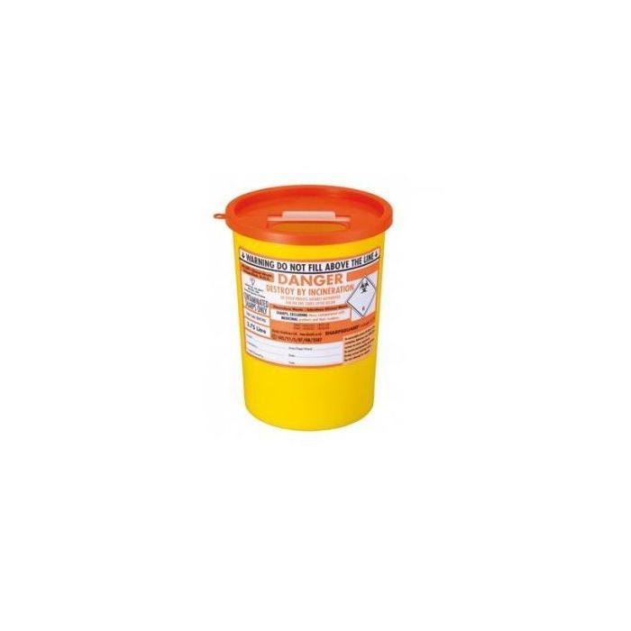 Daniels Sharpsguard Sharps Bin, Orange Lid, 3.75L (Single Unit)