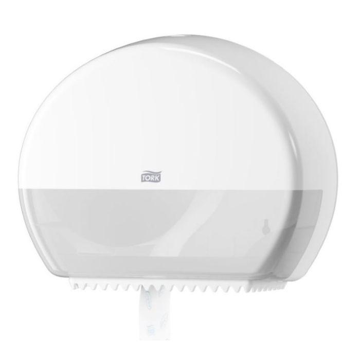 Tork Mini Jumbo Toilet Roll Dispenser, White (Single Unit)