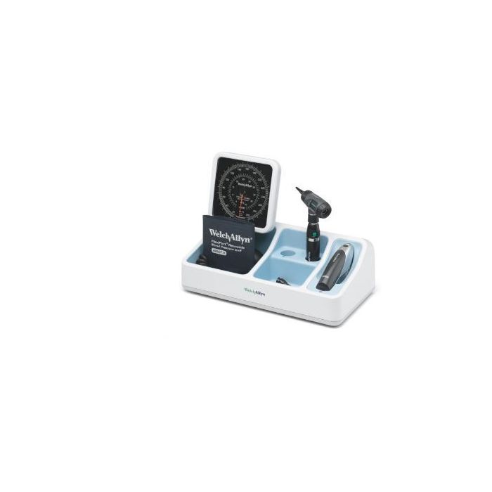 WA - Diagnostic Desk Set - 3.5V Otoscope Head, Ni-Cad Handle, Aneroid BP & Thermoscan 4000