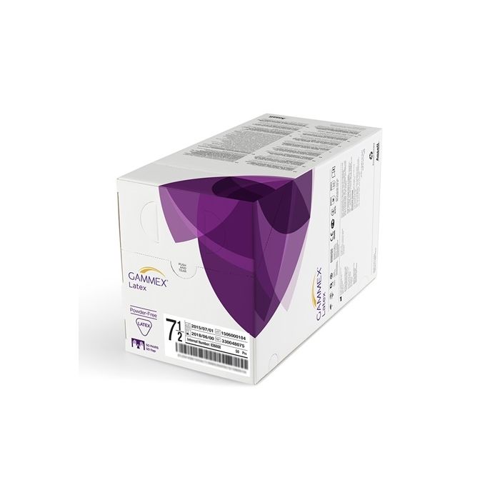 Ansell GAMMEX Sterile Latex Powder-Free Gloves, Size 7.0 (50 Pairs)
