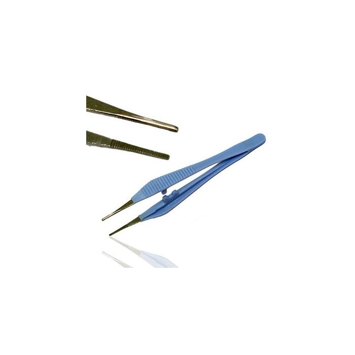 Iris Non Toothed Forceps 10.5cm Plastic with Metal Tip Sterile x 1