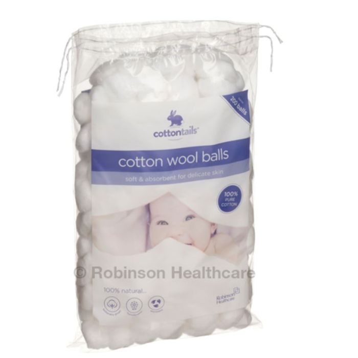 Robinson Healthcare Cottontails Cotton Wool Balls (200 Pack)
