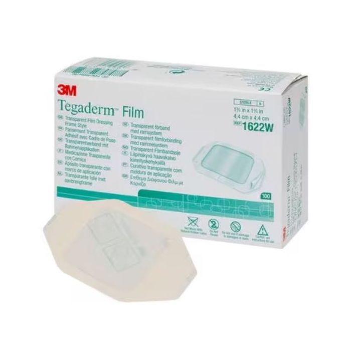 3M Tegaderm Transparent Film Dressing Frame Style, 4.4cmx4.4cm (100 Pack)