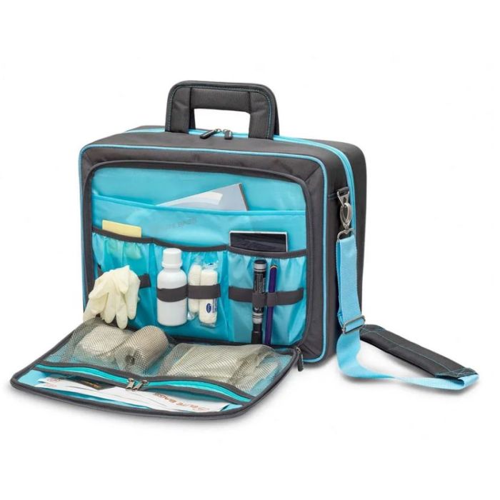 Medical Briefcase Polyester Blue/Gray Doctors bag x 1