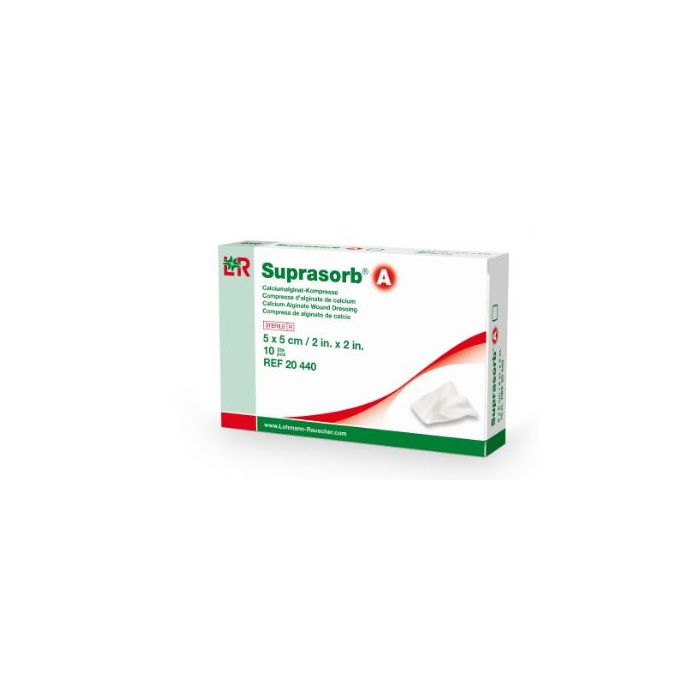 Lohmann & Rauscher Suprasorb A (Katostat) Calcium Alginate Wound Dressing, 5cmx5cm (10 Pack)
