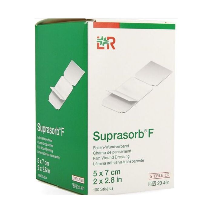 Lohmann & Rauscher Suprasorb F Adhesive Transparent Film Dressing, 5cmx7cm (100 Pack)