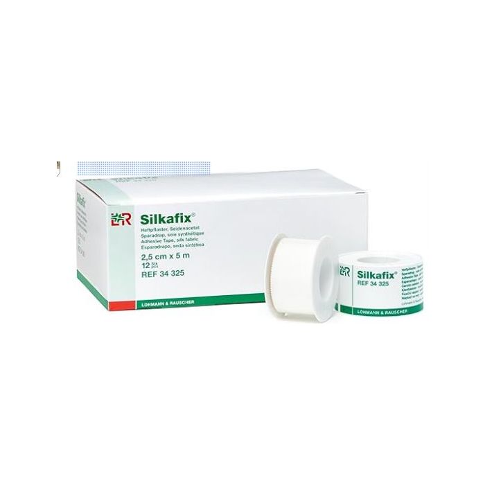 Lohmann & Rauscher Silkafix White Paper Tape, 2.5cmx5m (12 Pack)