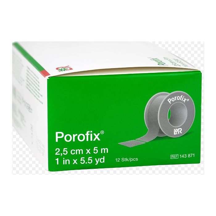 Lohmann & Rauscher Porofix Tape Cloth, 2.5cmx5m (12 Pack)