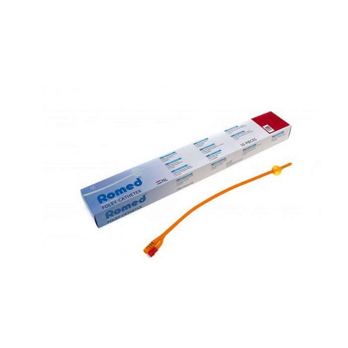 Romed 2-Way Foley Balloon Catheter 10ml, Size 12 (100 Pack)