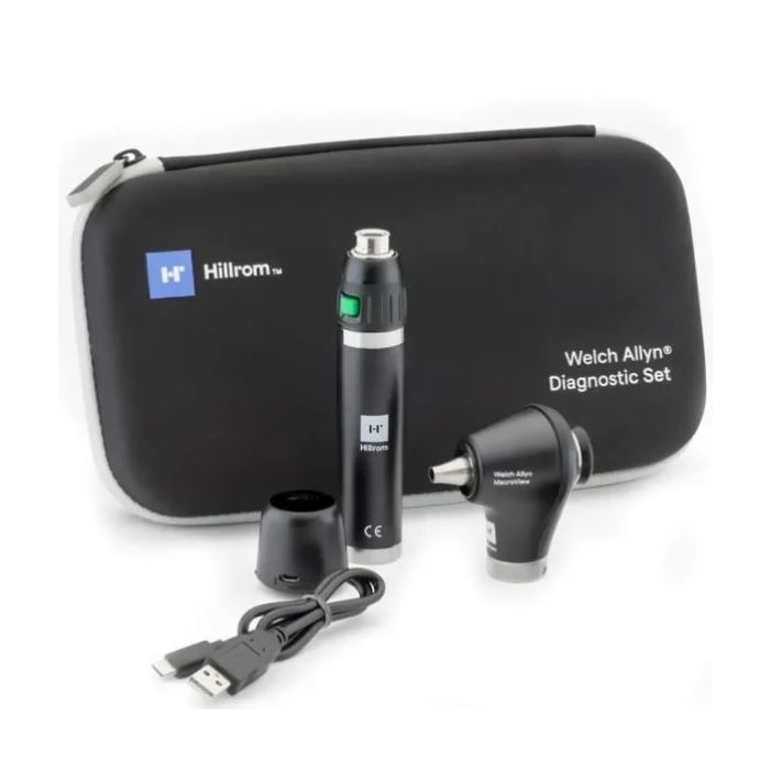 WA MacroView Otoscope with lithium ion USB rechargeable power handle (Hard Case)