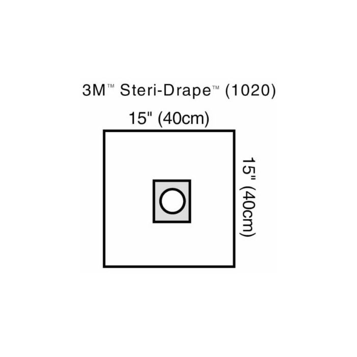 3M Small Drape with adhesive aperture (aperture 40cm x 40cm) 1 box x 10 drapes each