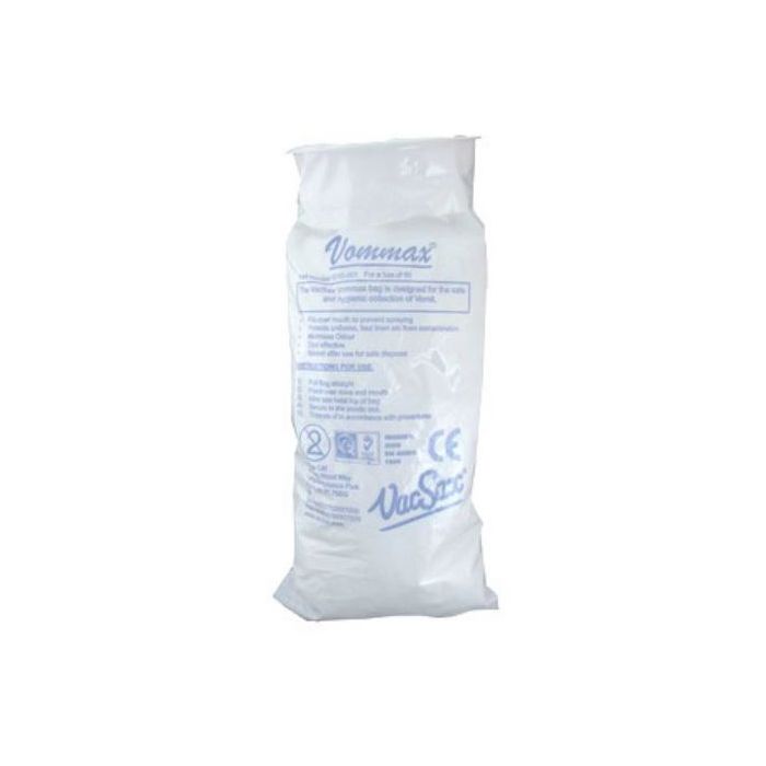 Vommax Vomit Bag with Plastic Ring for Twist Seal - Pack of 50