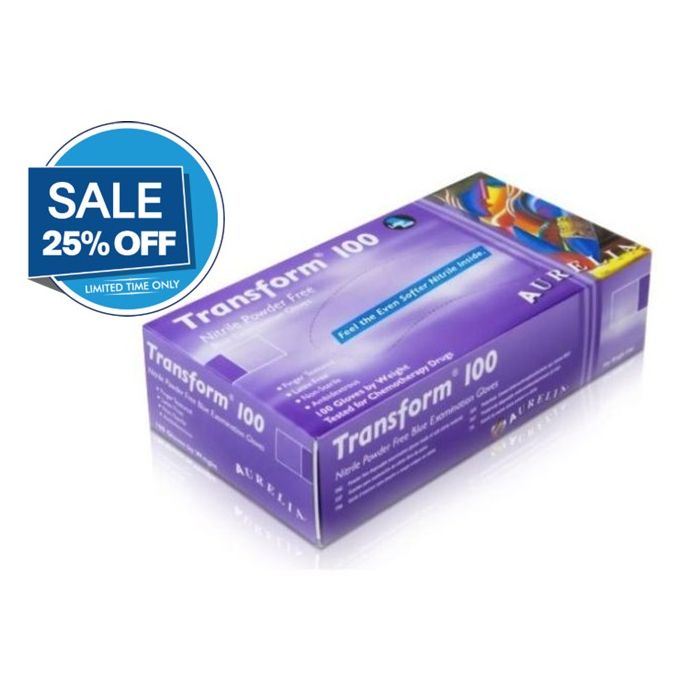 EXPIRES 30.04.26 Aurelia Transform Powder-Free Nitrile Gloves, Large (100 Pairs)