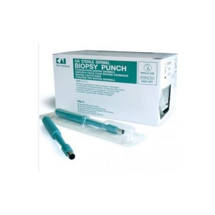 Kai Sterile Biopsy Punch with Plunger, 5mm (20 Pack)